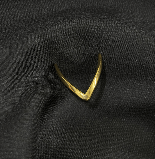 Minimal Gold Chevron Ring