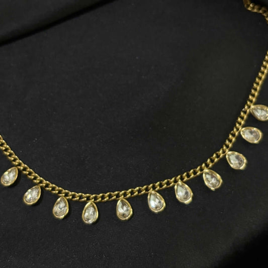 Celeste Teardrop Cascade Gold Necklace
