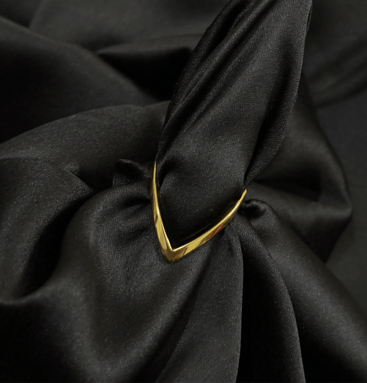 Minimal Gold Chevron Ring