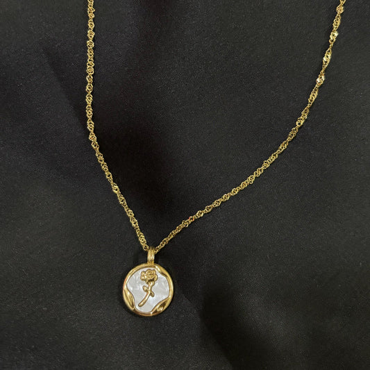 Eternal Bloom Mother of Pearl Pendant Necklace