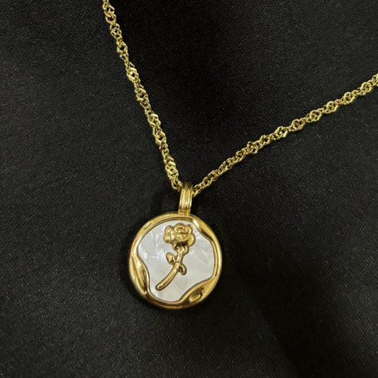Eternal Bloom Mother of Pearl Pendant Necklace